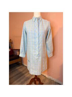 Vintage 1960s Penneys Carol Evans PENN-PREST Plaid Shift Dress - Mod Tunic sz 16